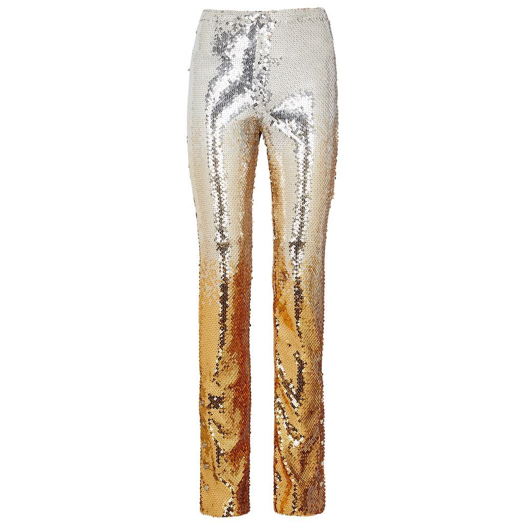 Slim-leg Sequin-embellished Trousers - Gold - 8