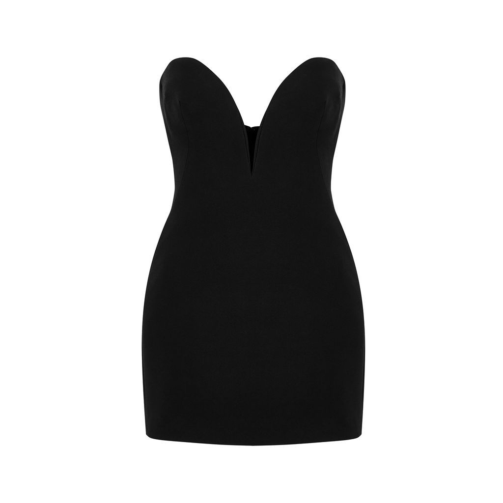 Strapless Crepe Mini Dress - Black - 8