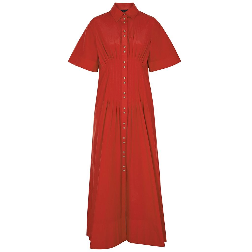 Peony Silk-blend Maxi Dress - RED - 2