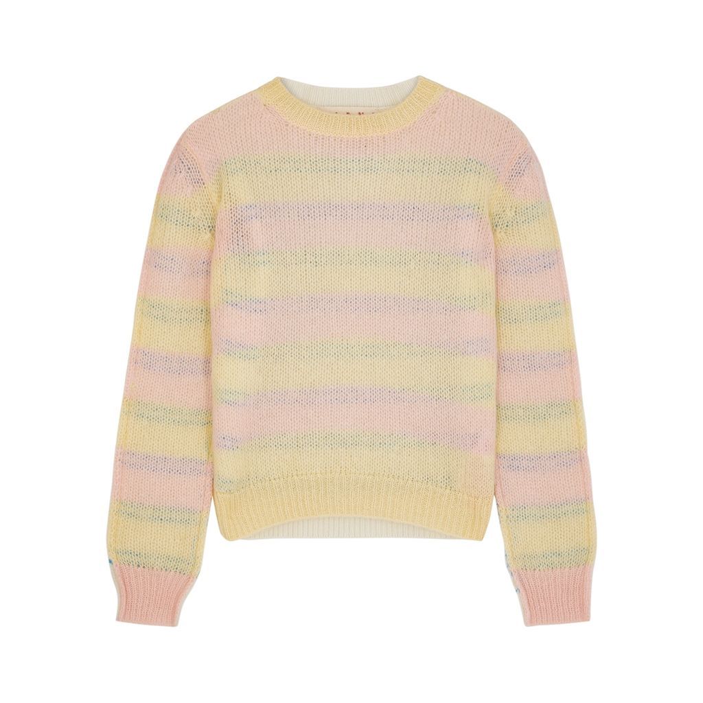 Panelled Striped Wool-blend Jumper - Yellow - 12