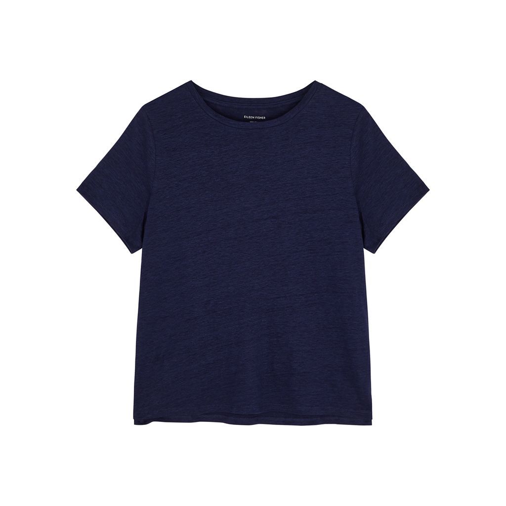 Linen T-shirt - Dark Blue - L