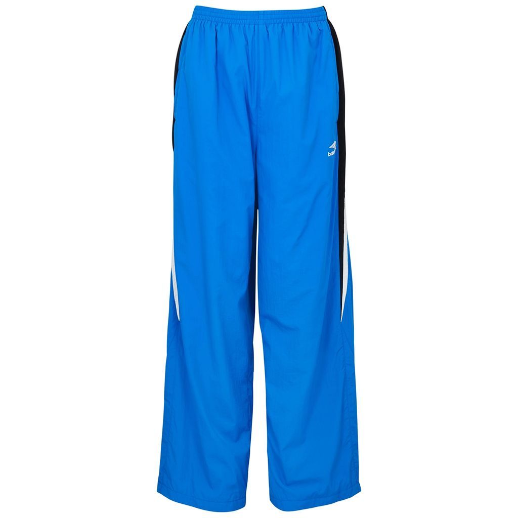 Logo-embroidered Panelled Shell Trousers - Blue - XS