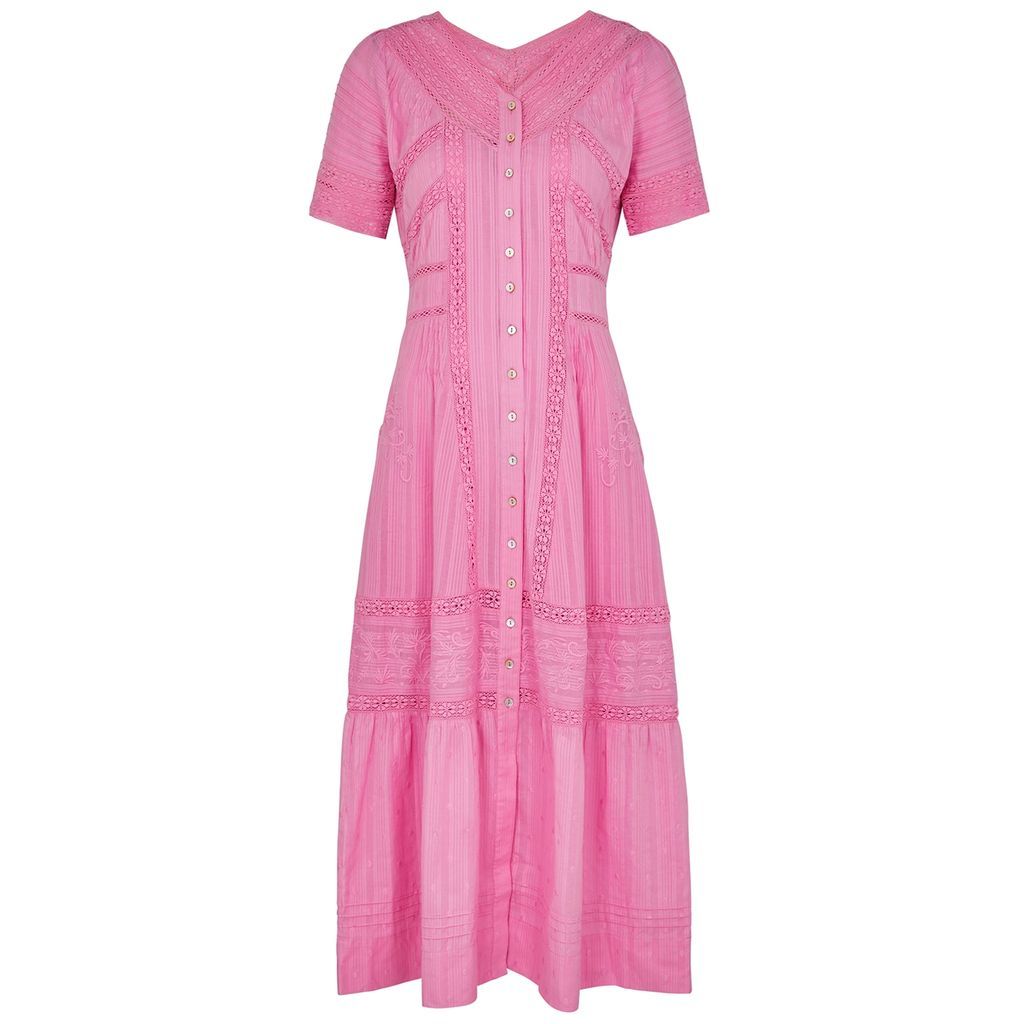 Victorian Panelled Cotton Dress - Pink - 6