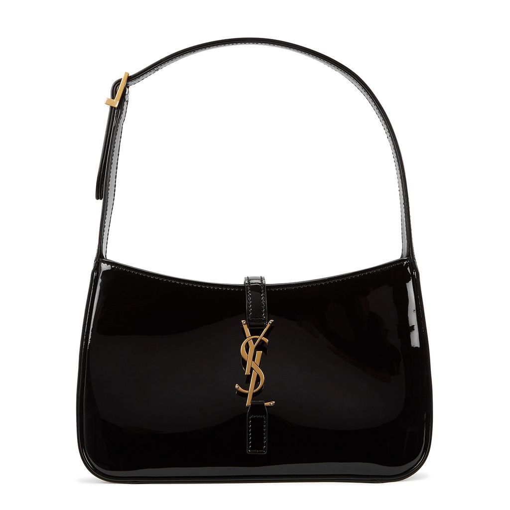 Le 5 à 7 Black Patent Leather Shoulder Bag