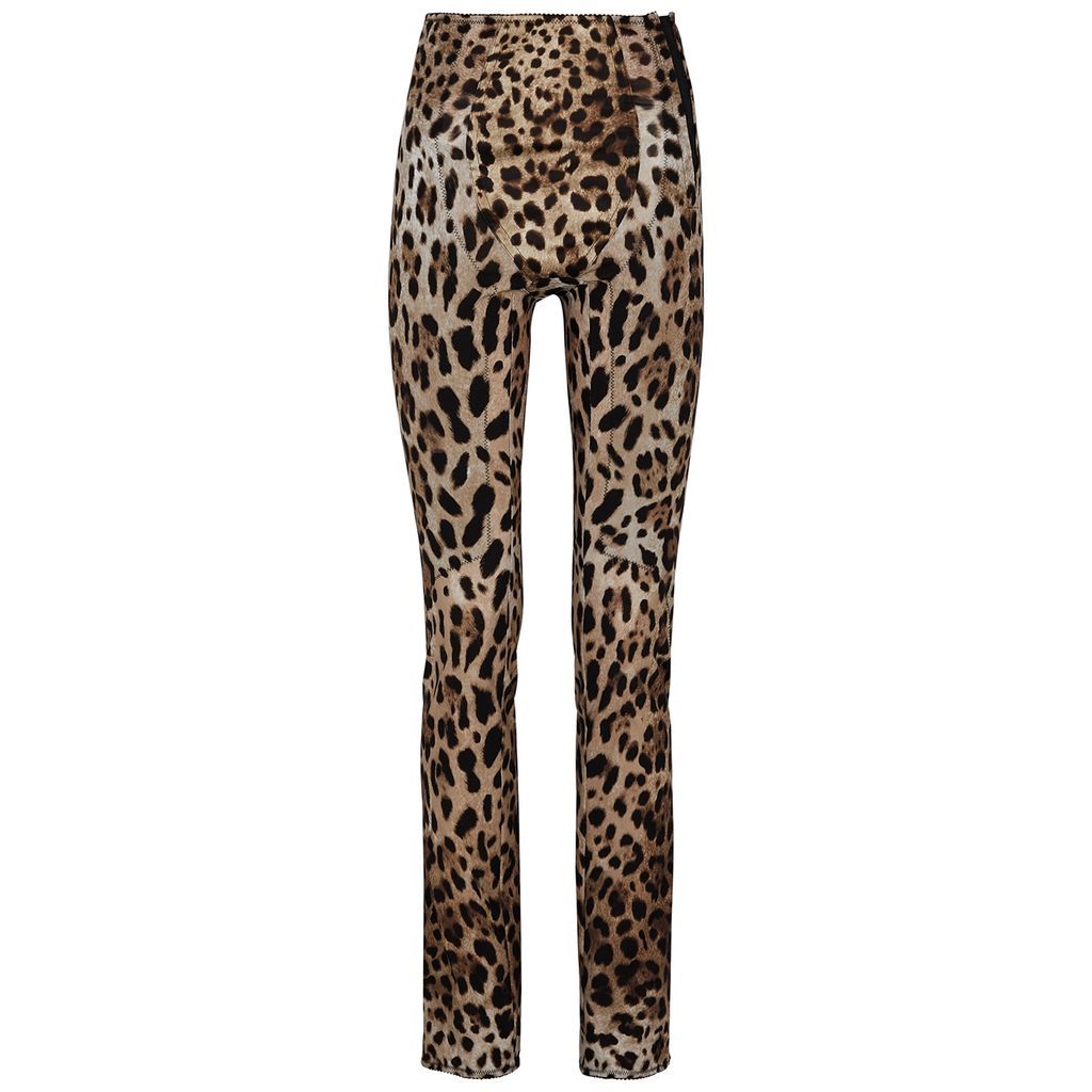 Leopard-print Stretch-jersey Trousers - 12