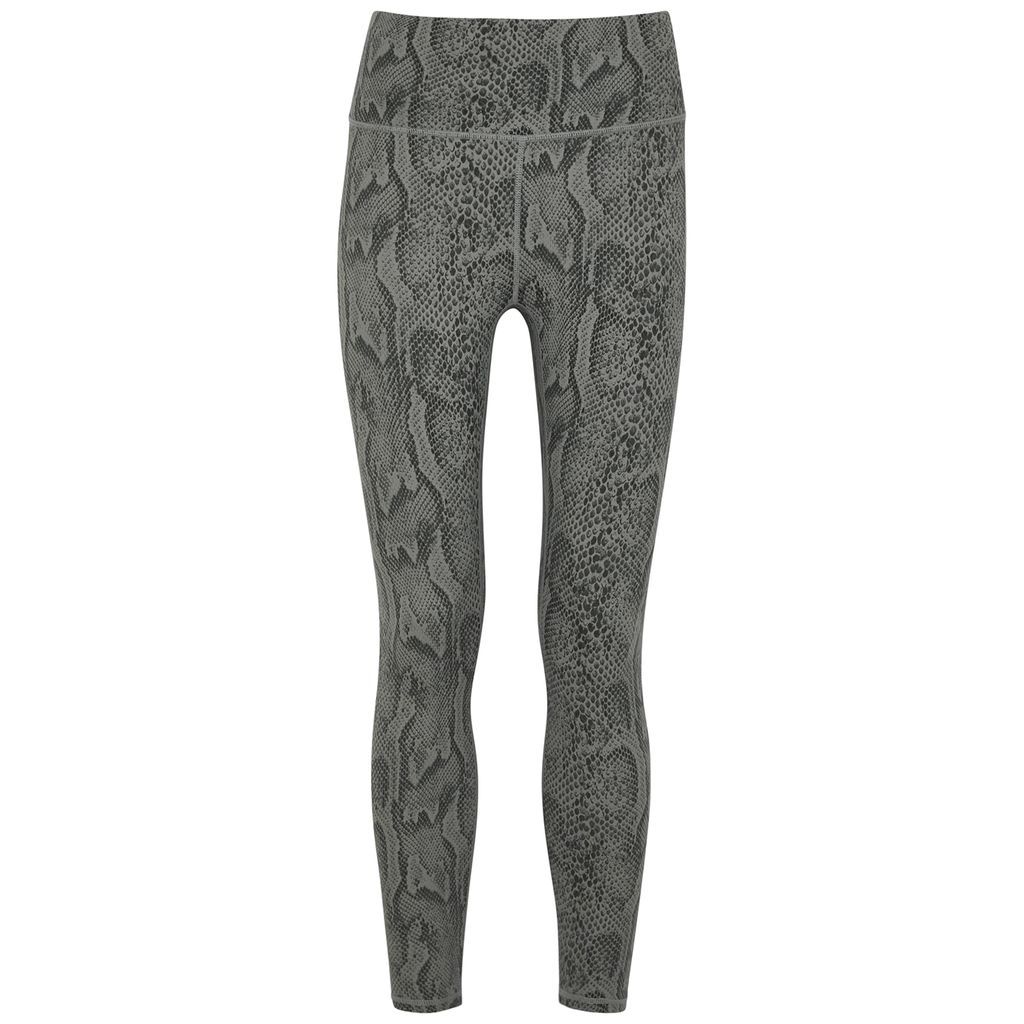 Lets Go Printed Stretch-jersey Leggings - Grey - L