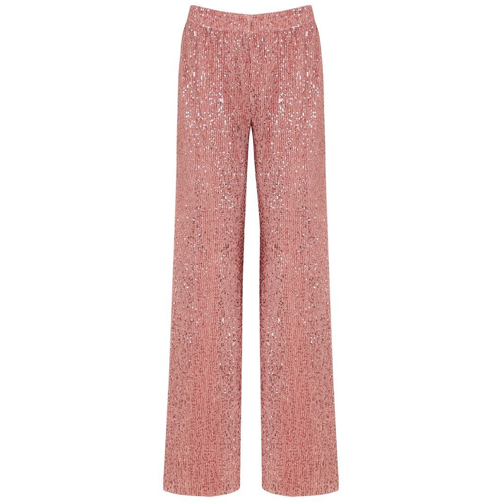 Markus Sequin-embellished Knitted Trousers - Pink - L