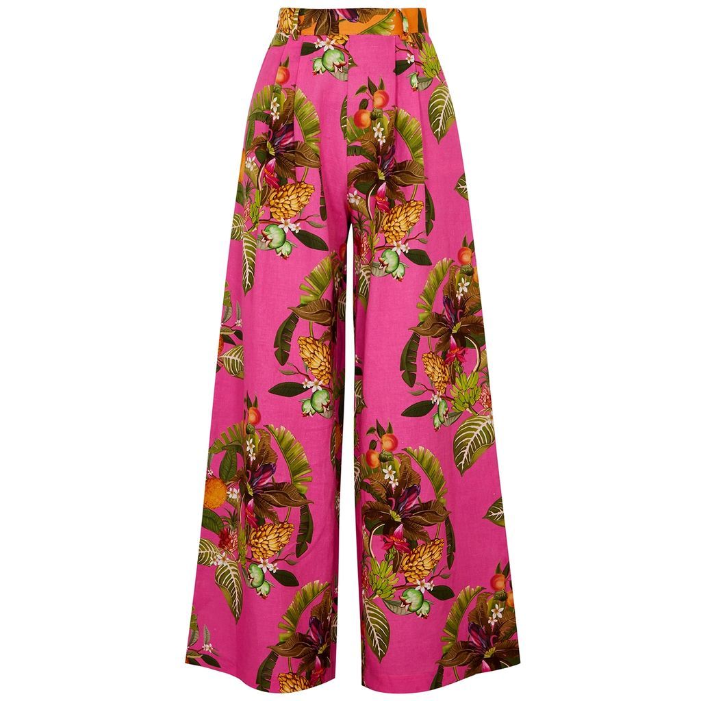 Melia Floral-print Cotton-blend Trousers - Multicoloured - 8