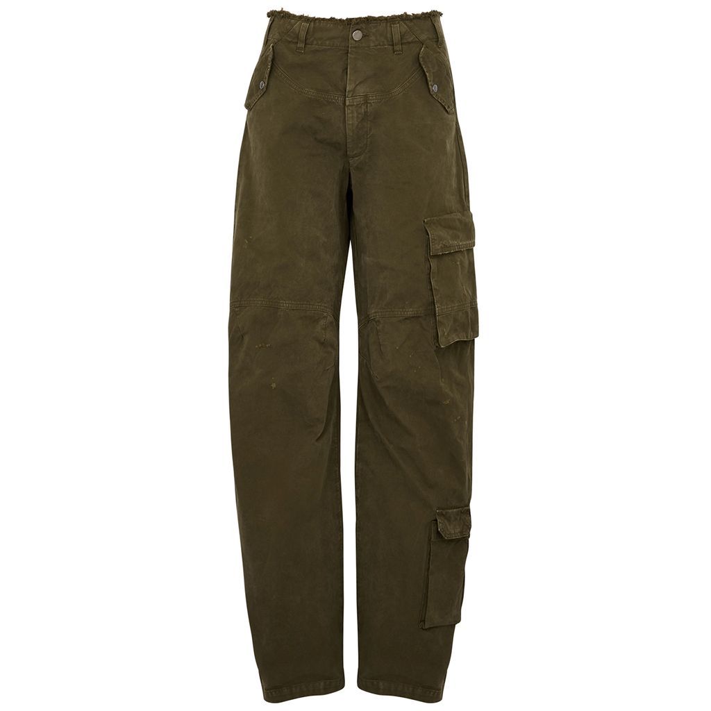 Rosalind Cotton Cargo Trousers - Green - W26