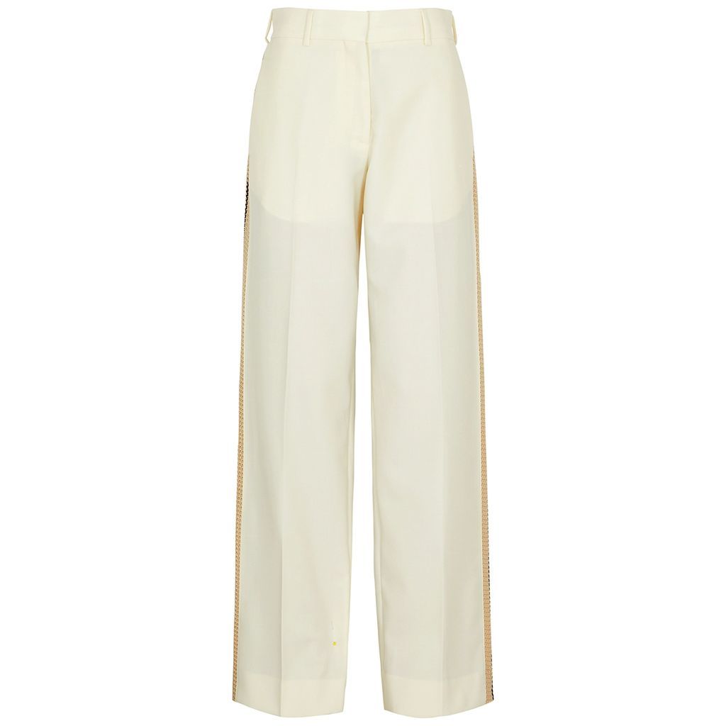 Wide-leg Jersey Trousers - Off White - 10