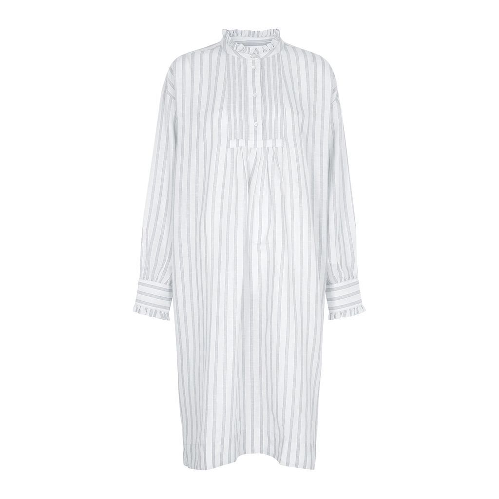 Florian Striped Linen-blend Shirt Dress - Light Blue - 10