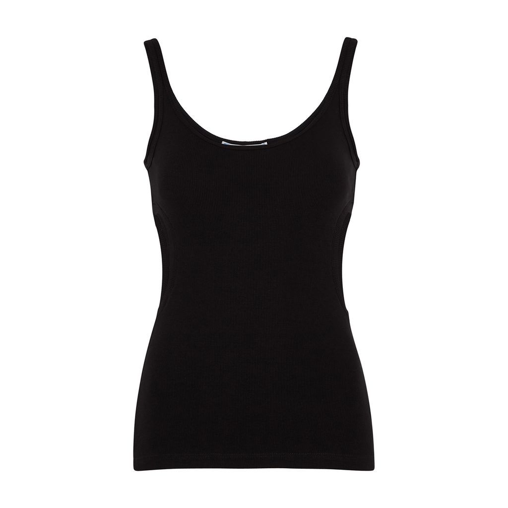 Meteor Cut-out Stretch-cotton Tank - Black - 4