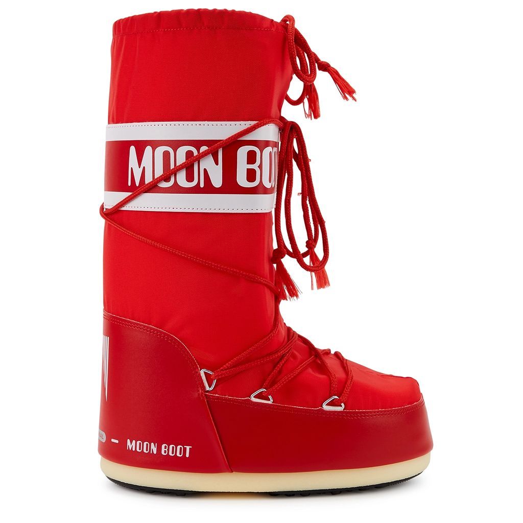 Icon Red Padded Nylon Snow Boots - 8-10