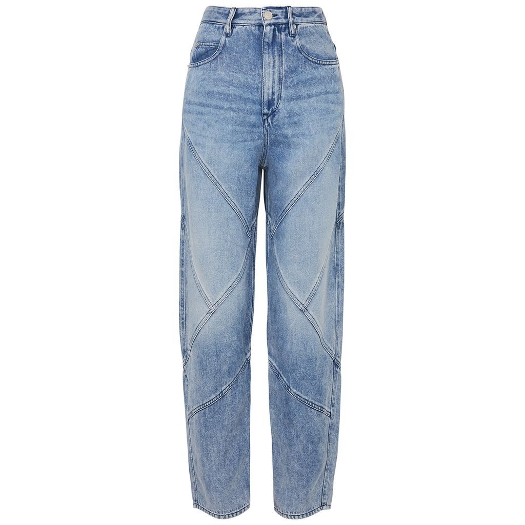 Corsy Panelled Straight-leg Jeans - Light Blue - 8