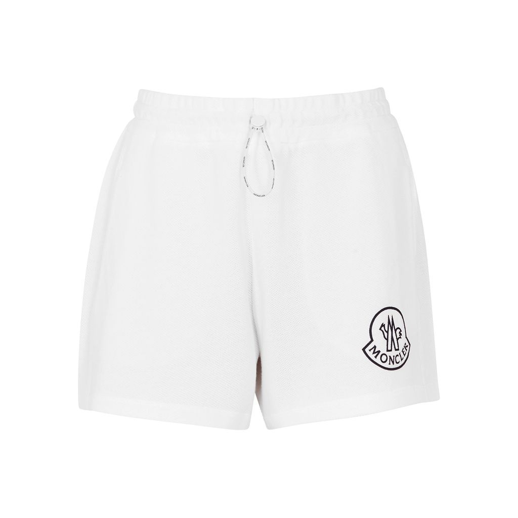 Logo-print Piqué Cotton Shorts - White - S