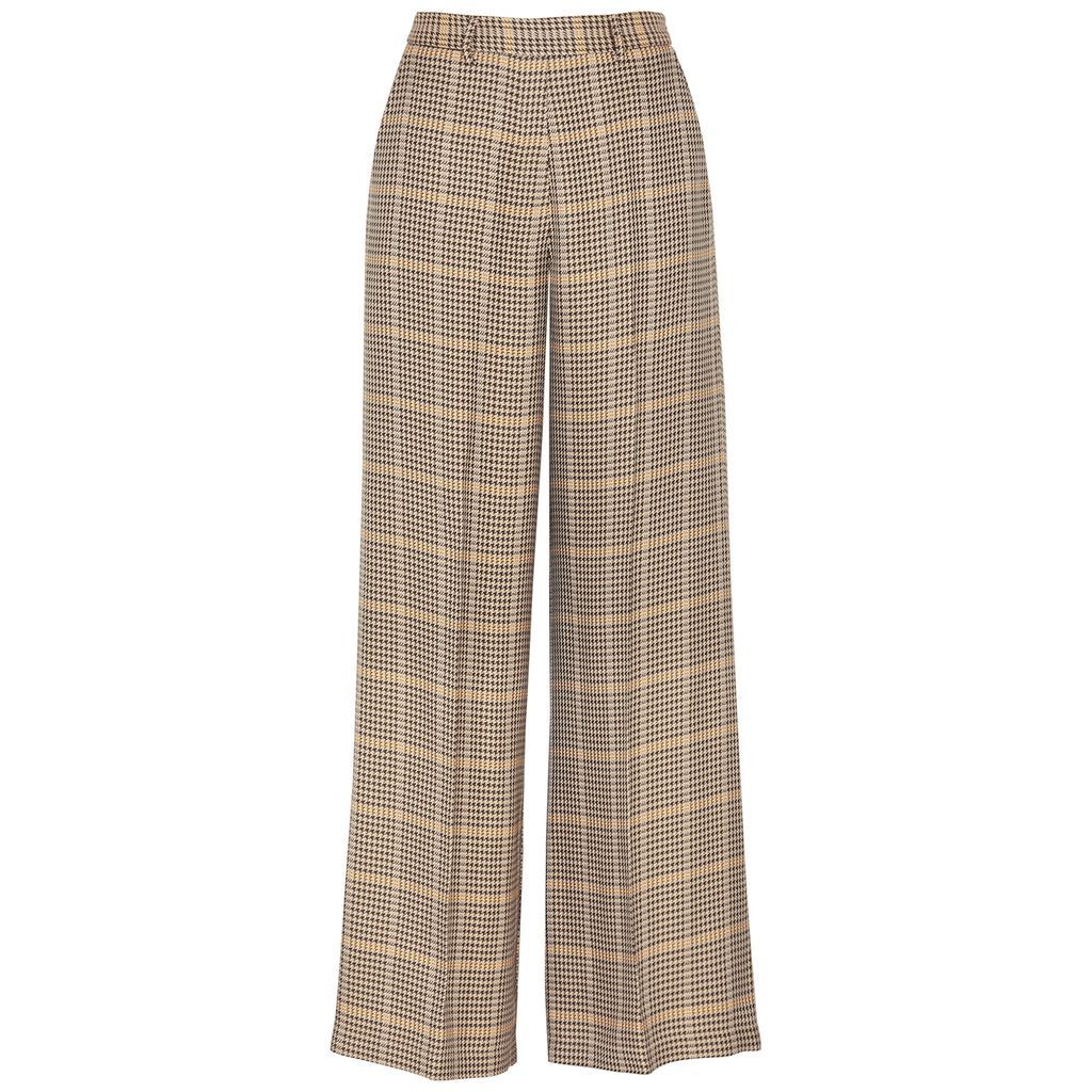 Forte_forte Checked Wide-leg Trousers - Brown - 2