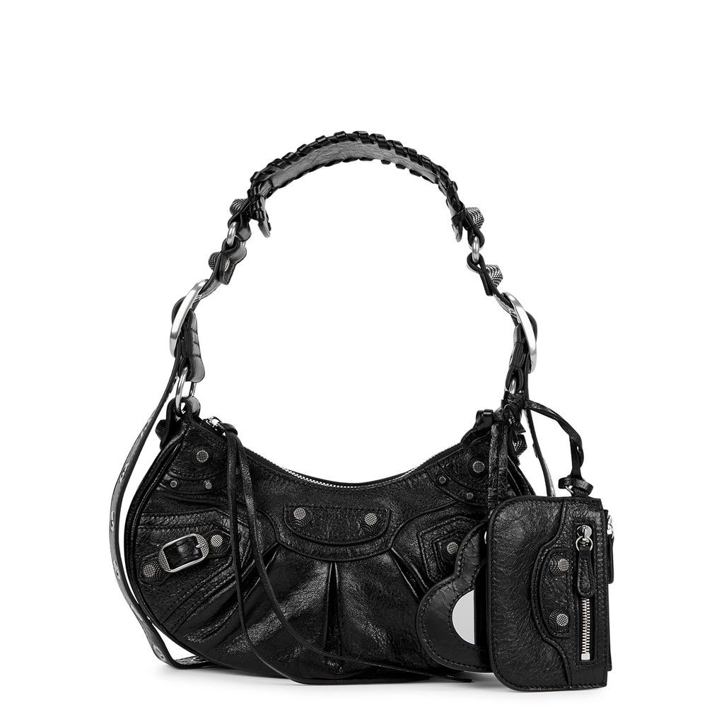 Le Cagole XS Leather Shoulder Bag - Black