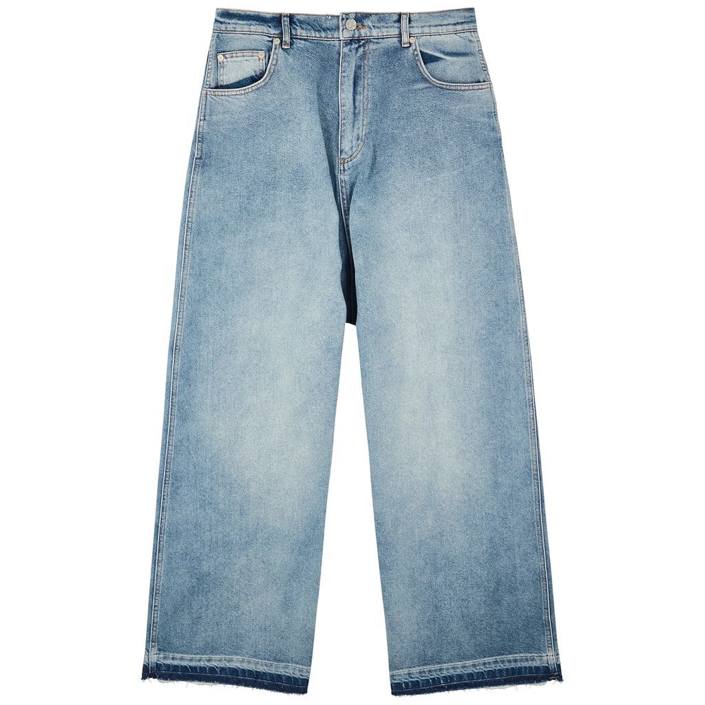 Oversized Wide-leg Jeans - Blue - L
