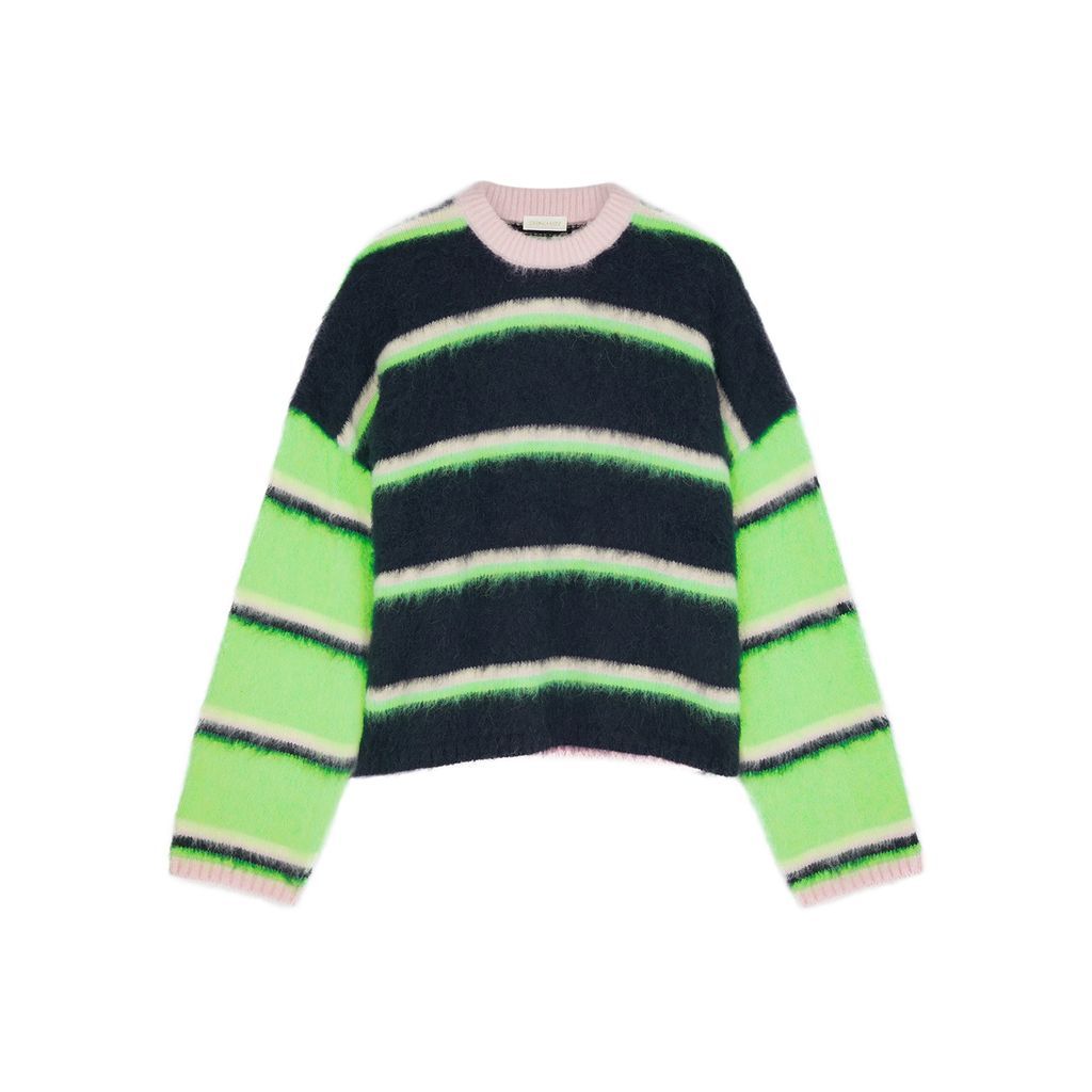 Lucs Stripe-intarsia Knitted Jumper - Green - XS