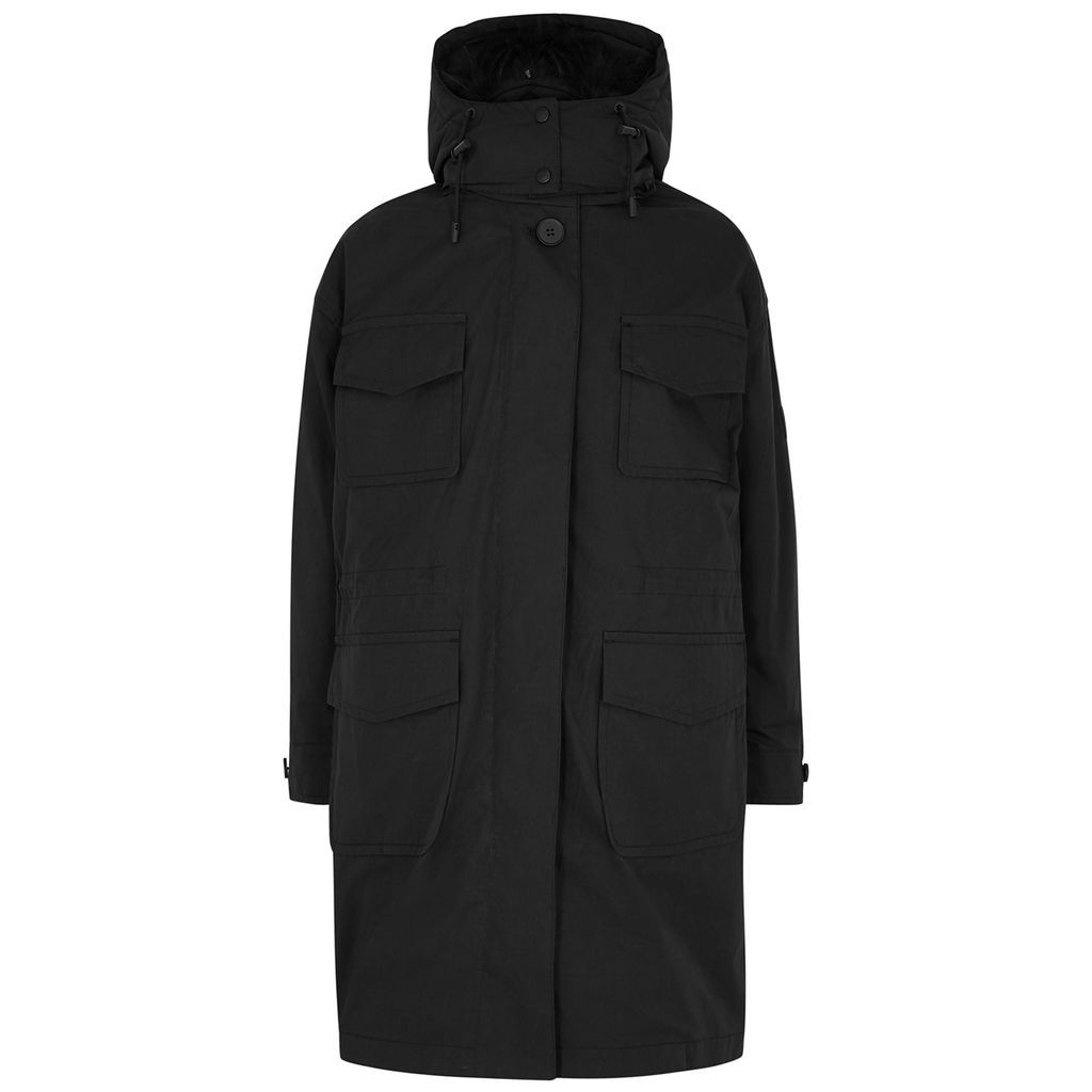 Army Black Fur-lined Padded Cotton-blend Parka - 14