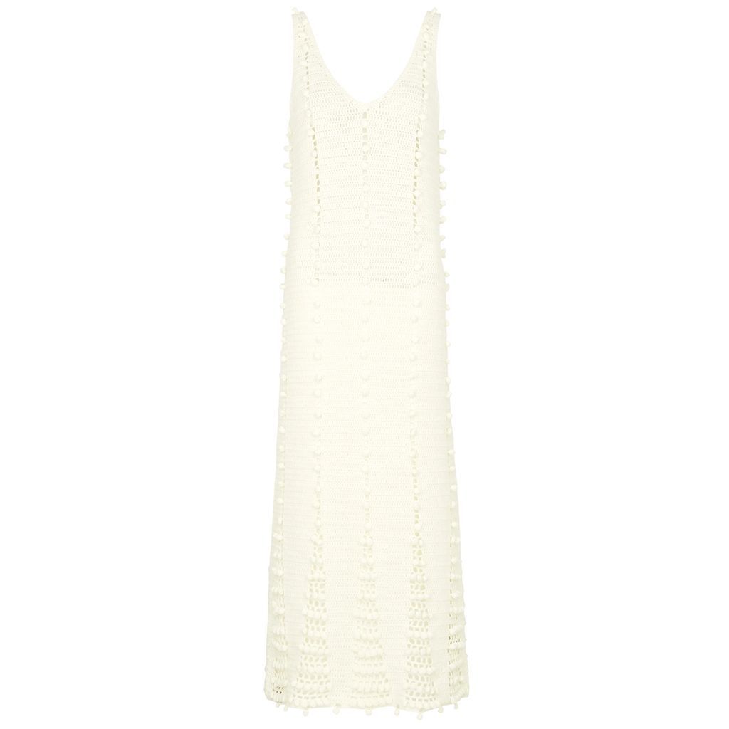Cotton-blend Crochet Maxi Dress - White - 4