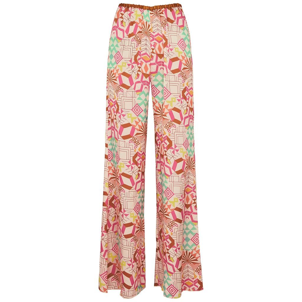 Forte_forte Dancing Constellation Printed Satin Trousers - Pink - 4