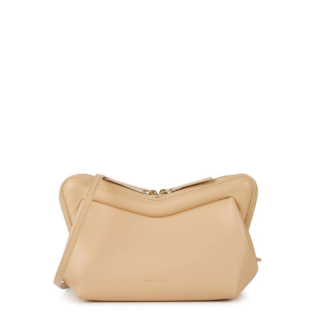 Frame Mini Leather Clutch - Sand