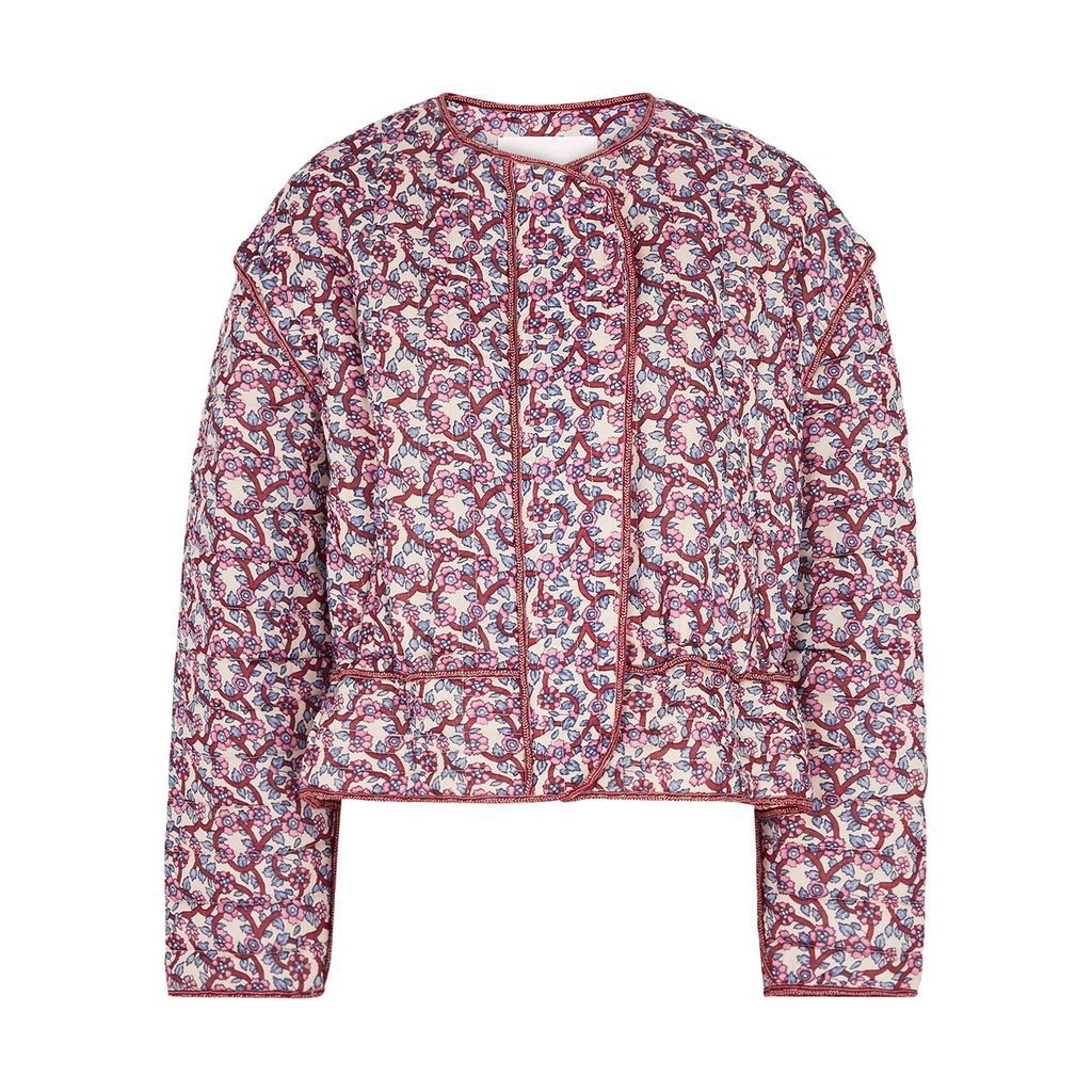 Gelio Floral-print Quilted Cotton Jacket - Ecru - 6