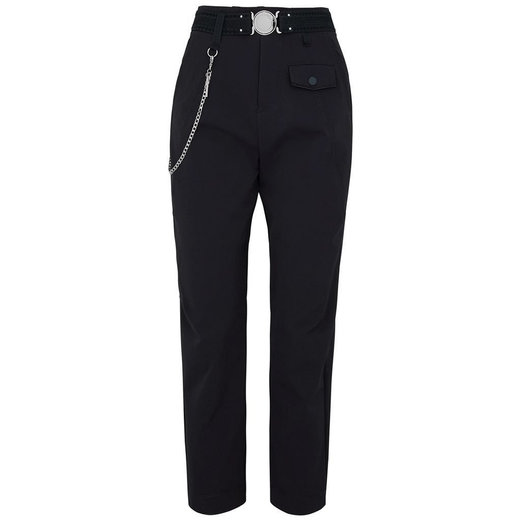 Hyper Belted Stretch-jersey Trousers - Navy - 8