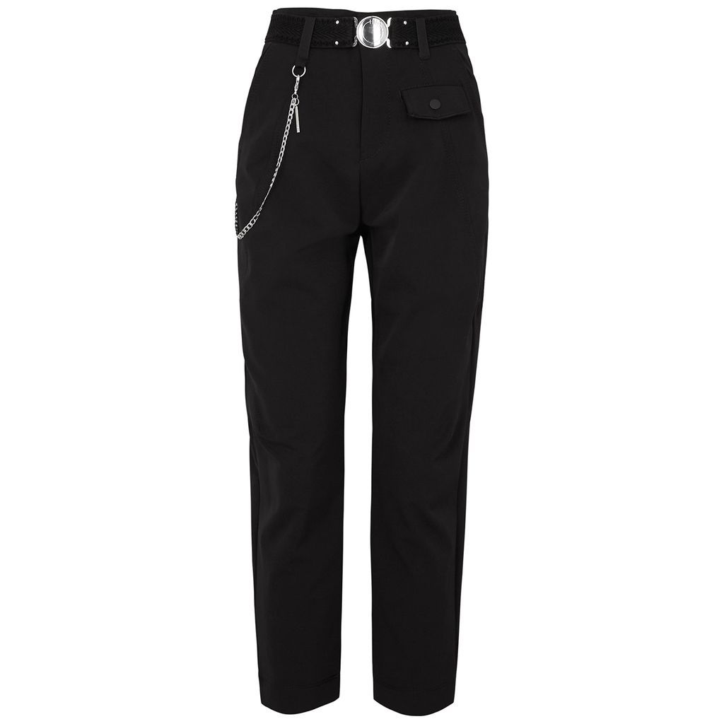 Hyper Belted Stretch-jersey Trousers - Black - 8