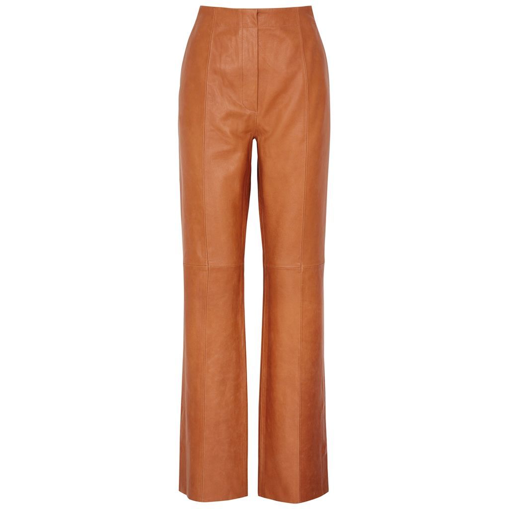Milo Leather Trousers - Orange - 10