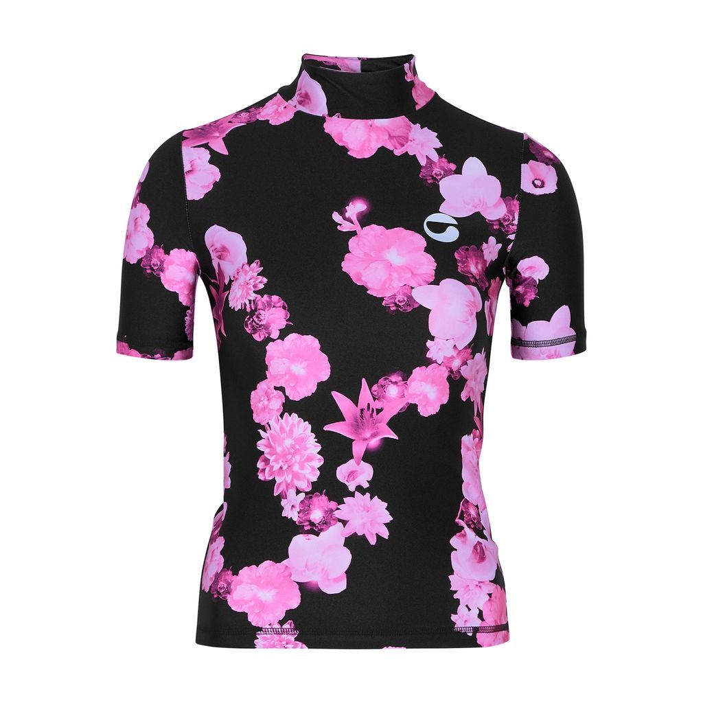 Floral-print Stretch-jersey Top - Pink - M