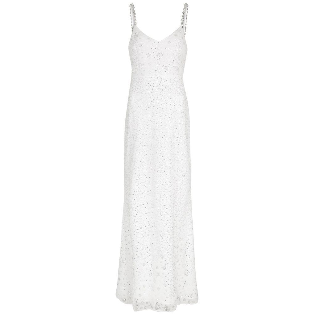 Sequin And Crystal-embellished Tulle Gown - White - 12