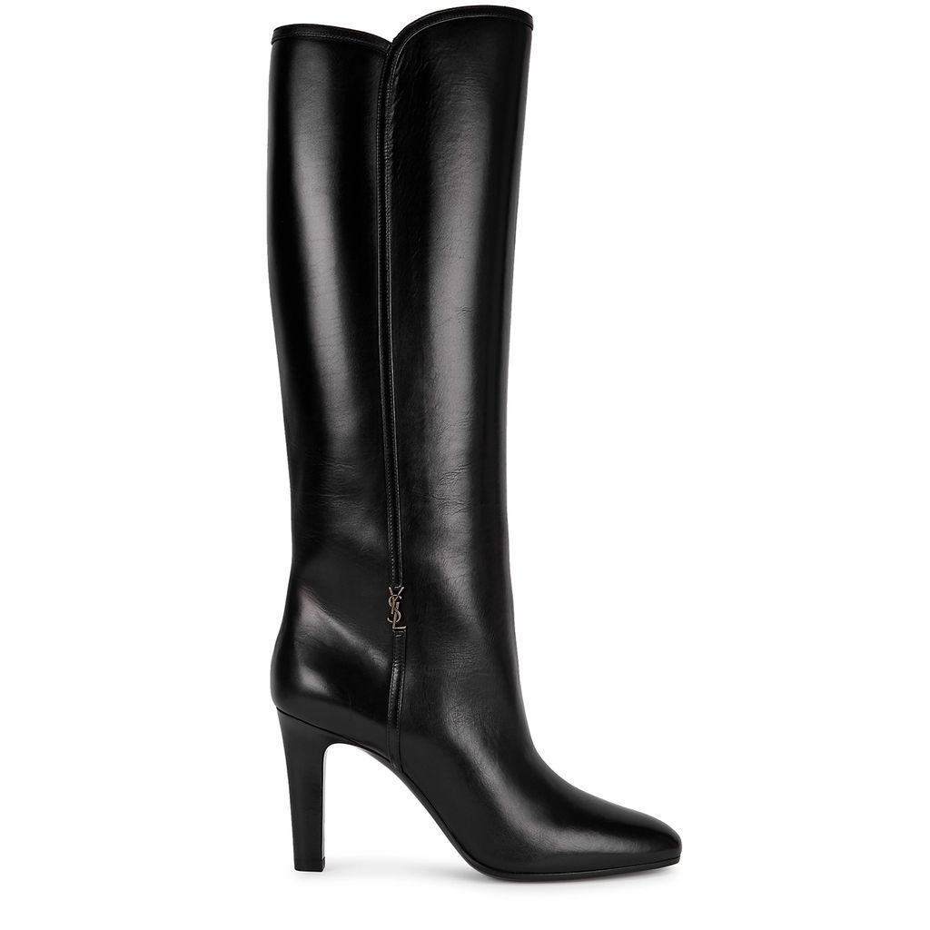 Jane 90 Black Leather Knee-high Boots - 7