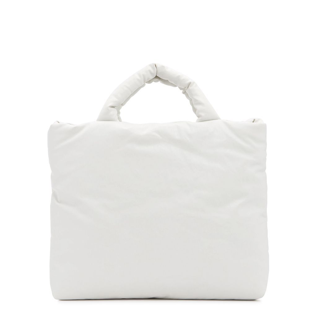 Oil Small White Padded Coated Tote