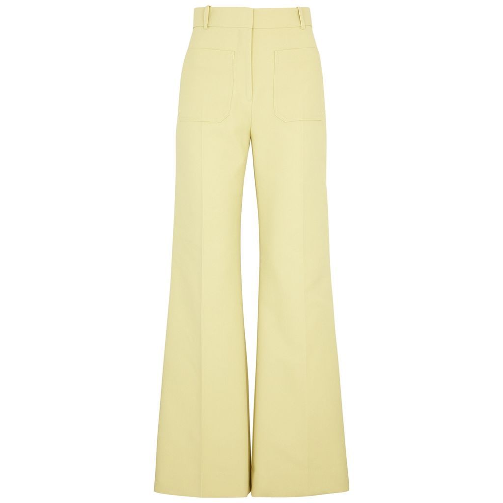 Aline Wide-leg Twill Trousers - Yellow - 8