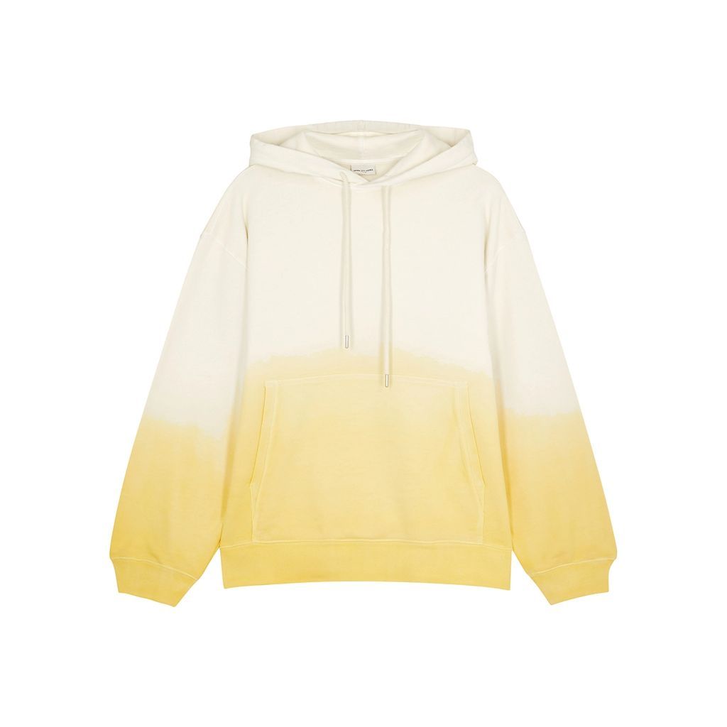 Ombré Hooded Cotton Sweatshirt - Yellow - XS