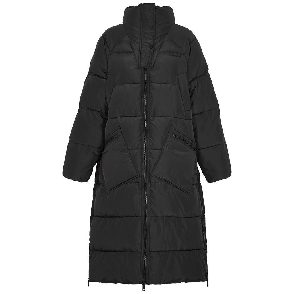 Black Quilted Shell Coat - S/M