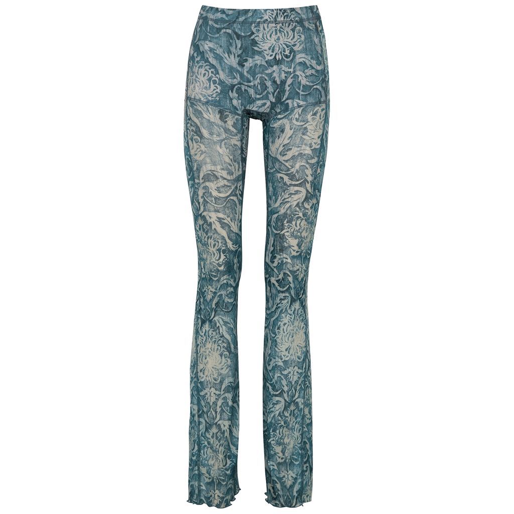 Halcyon Printed Flared Stretch-jersey Leggings - Blue - XS