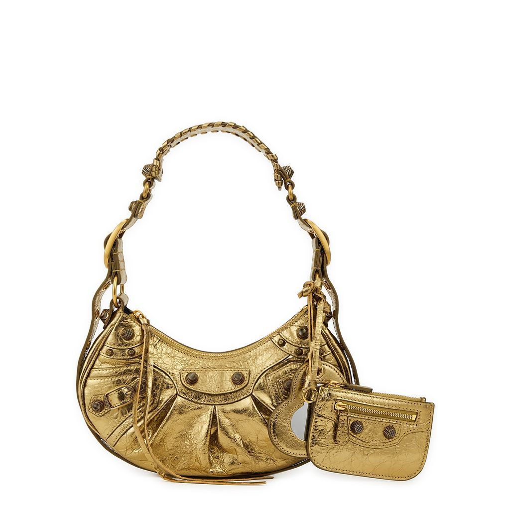 Le Cagole XS Embellished Leather Shoulder Bag - Gold