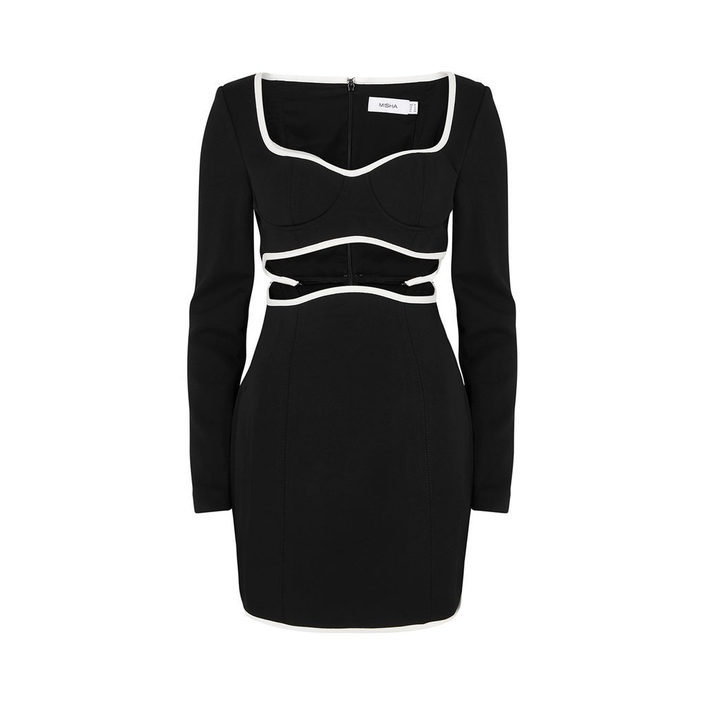 Daniela Cut-out Mini Dress - Black And White - 12