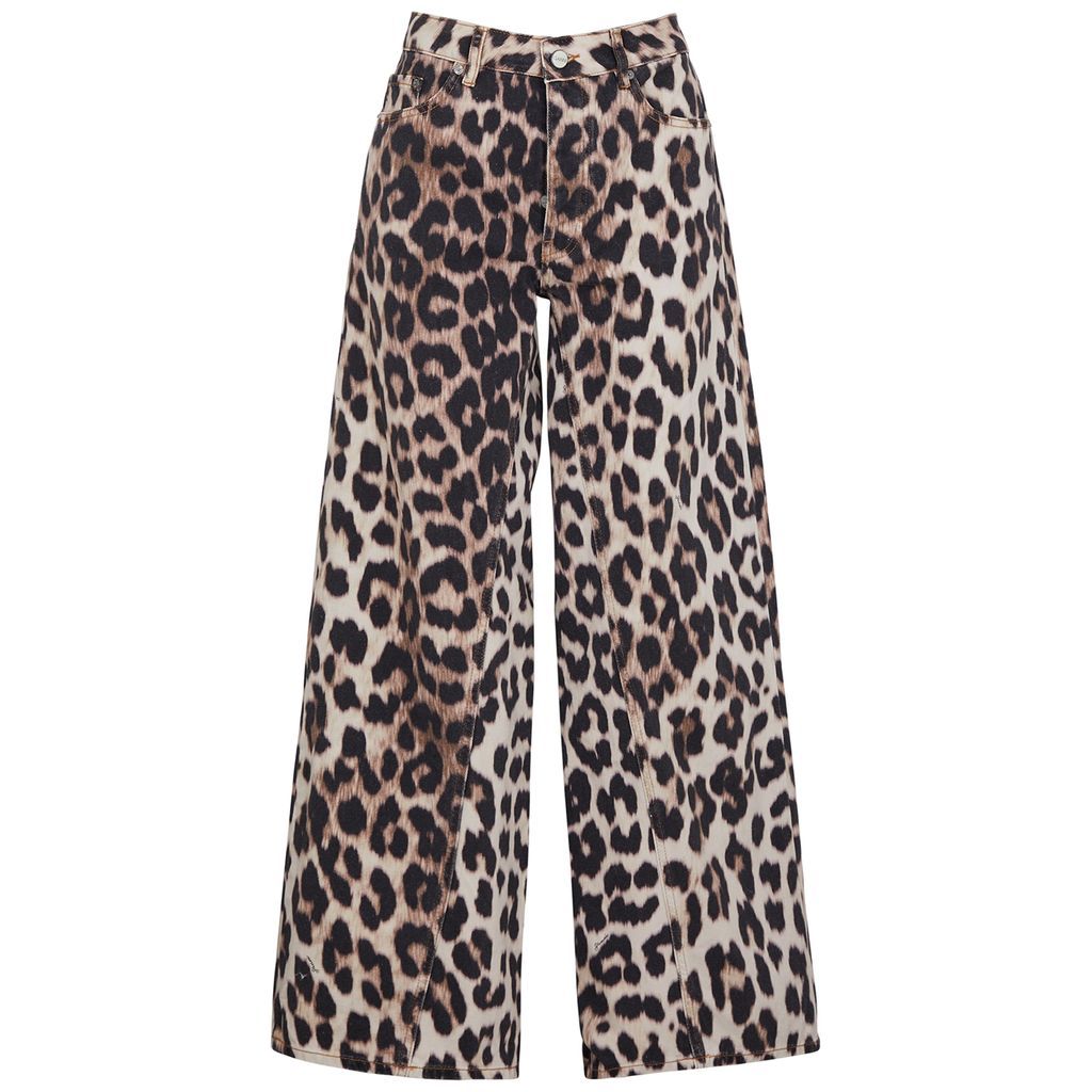 Jozey Leopard-print Wide-leg Jeans - W29