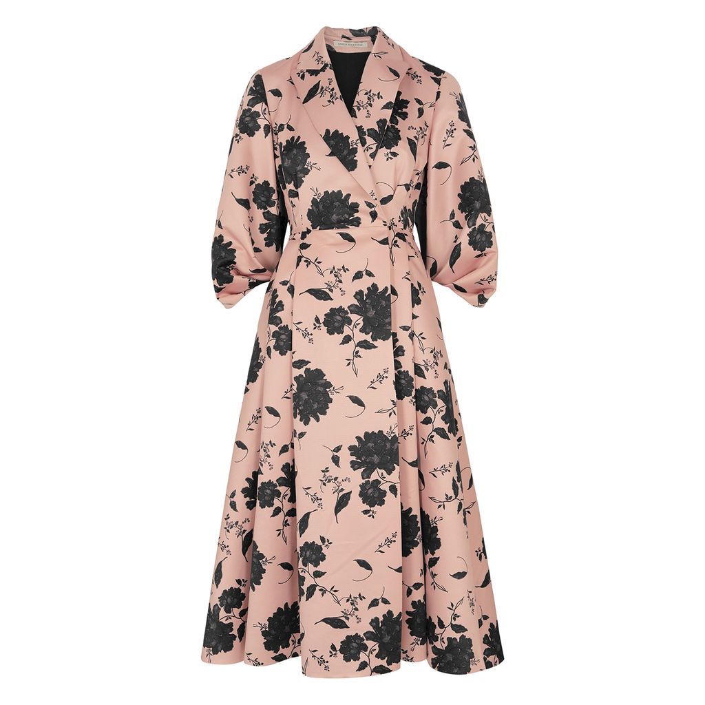 Goldie Floral-print Satin Midi Dress - Pink - 10