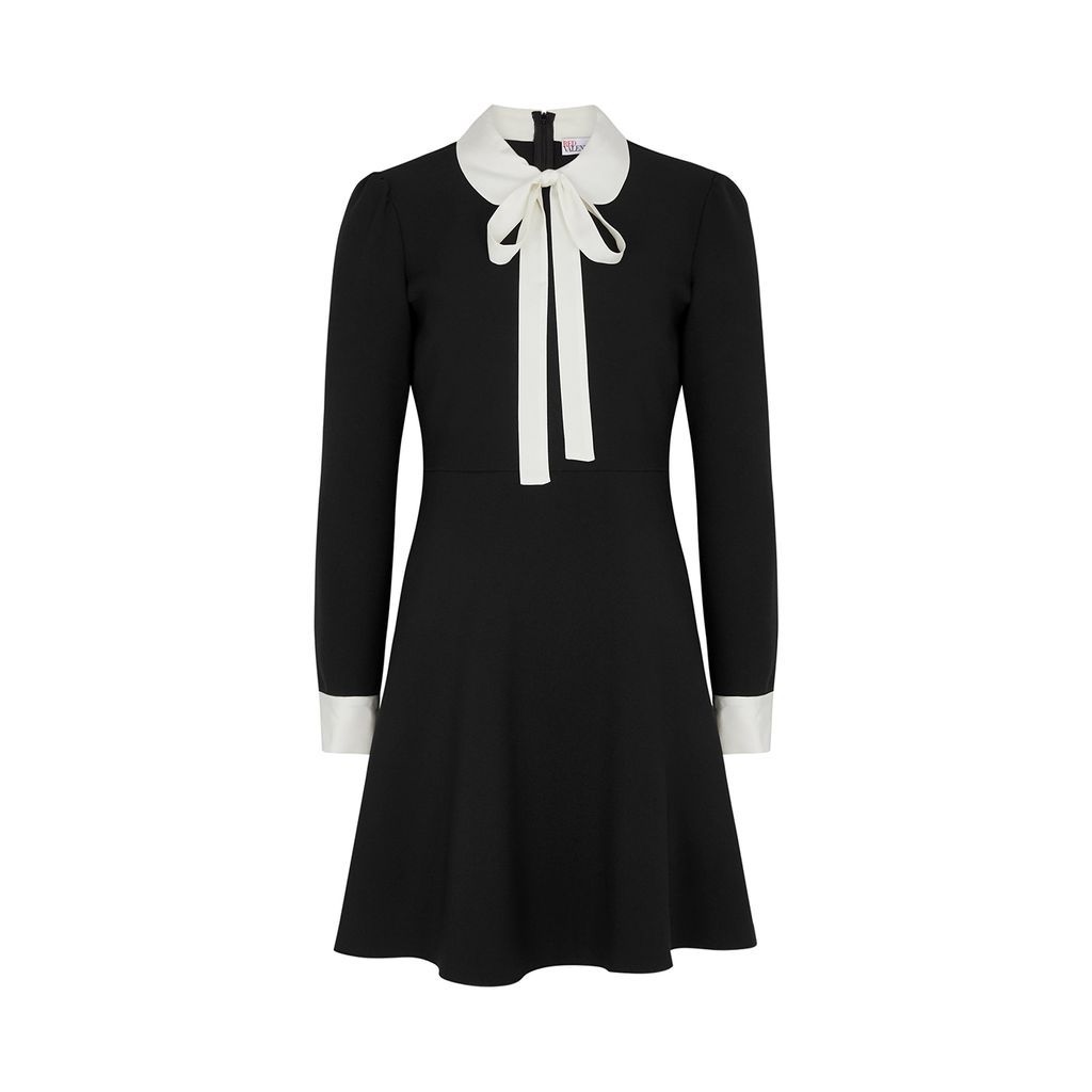 Bow-embellished Mini Dress - Black - 12
