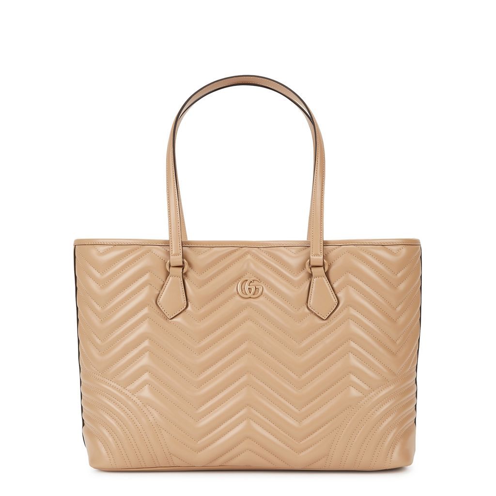 GG Marmont 2.0 Leather Tote - Nude