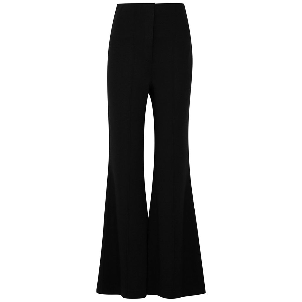 Sofia Flared Wool-blend Trousers - Black - S