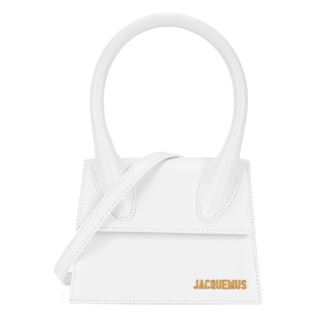 Le Chiquito Moyen White Top Handle Bag, Bag, White