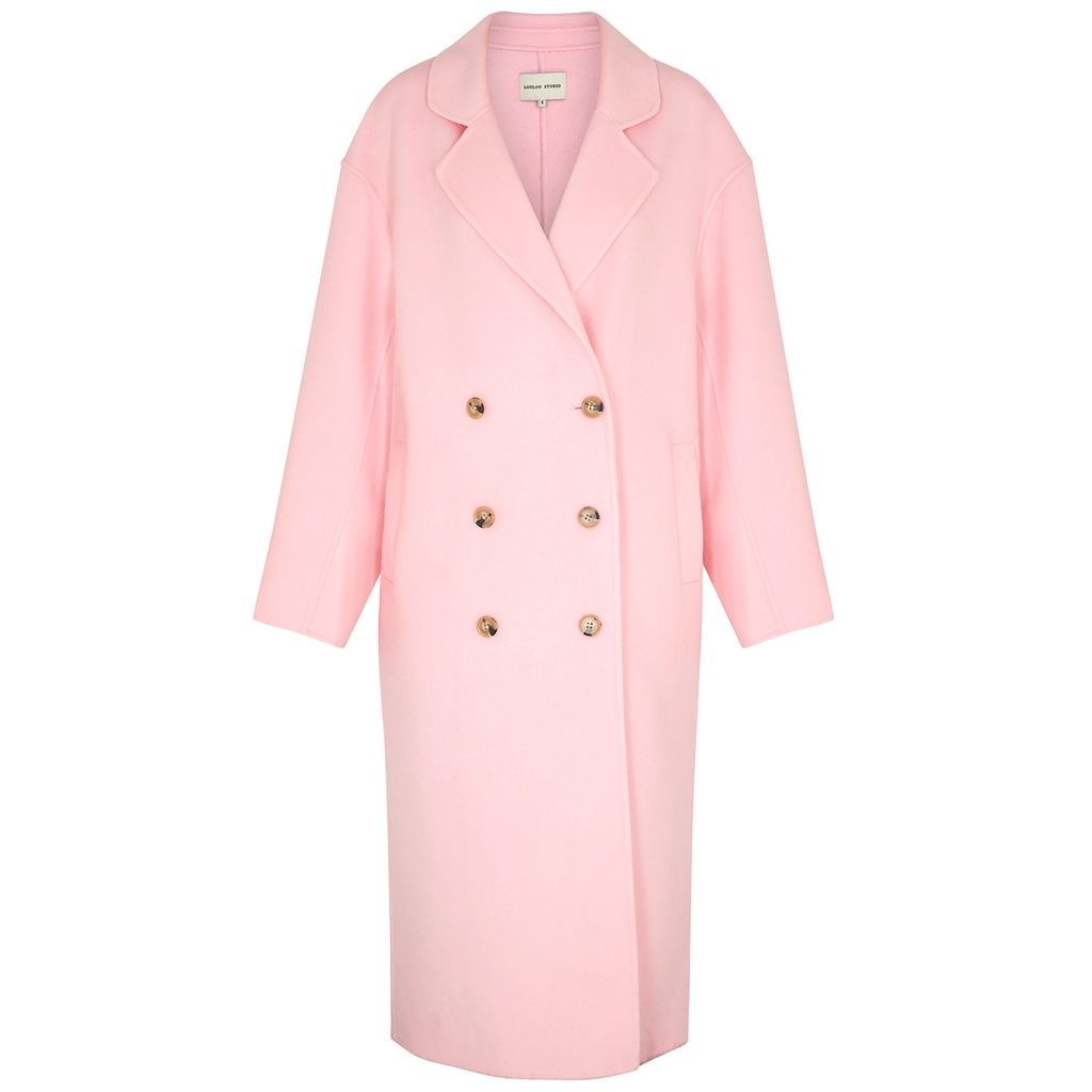 Borneo Double-breasted Wool-blend Coat - Pink - XS