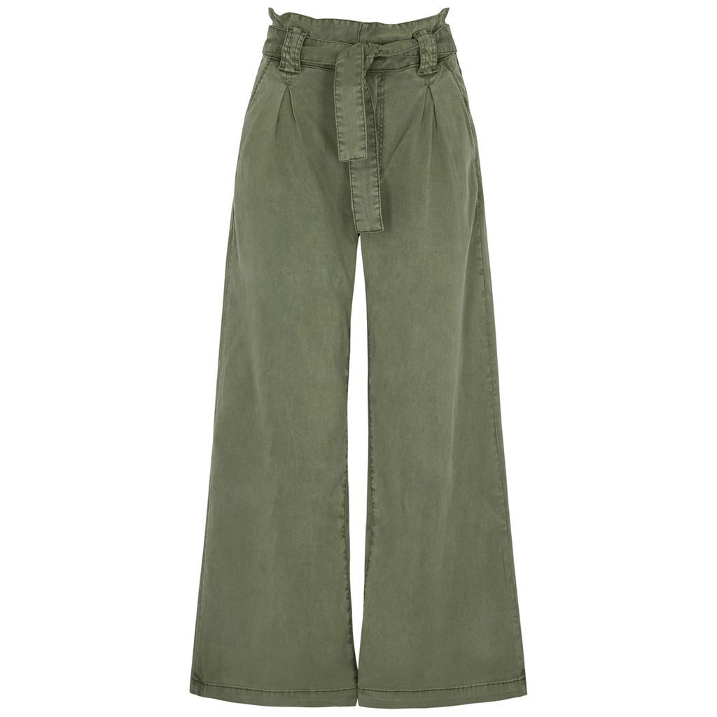 Harper Paperbag Wide-leg Jeans - Green - W26
