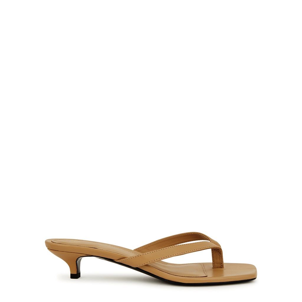 The Flip Flop Leather Mules - Sand - 6